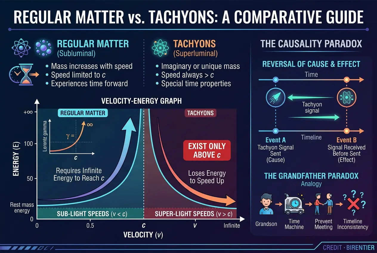 Visual explanation of Beyond Light Speed: Can Particles Break the Cosmic Limit?