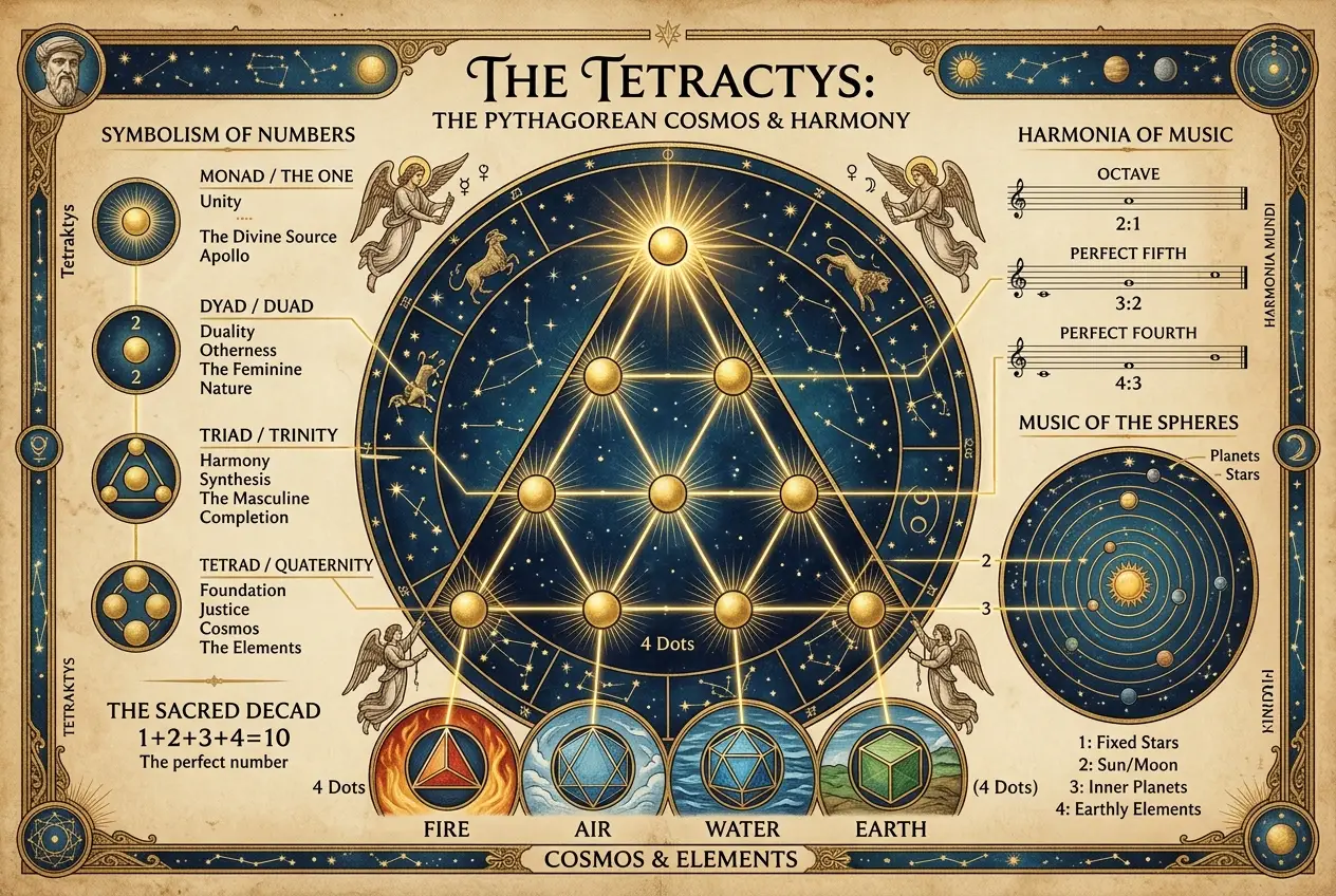 Visual explanation of Pythagoras: The Enigmatic Sage Who Unveiled Cosmic Harmony