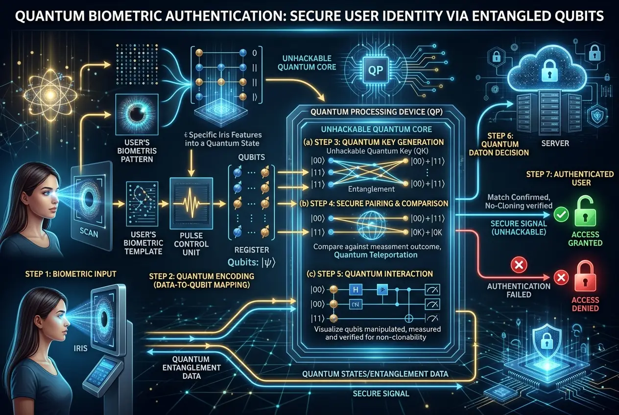 Visual explanation of Can Quantum Biometrics Unlock Unhackable Security?