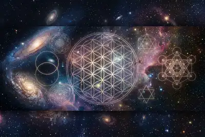 Do Sacred Geometry Patterns Encode Cosmic Constants?