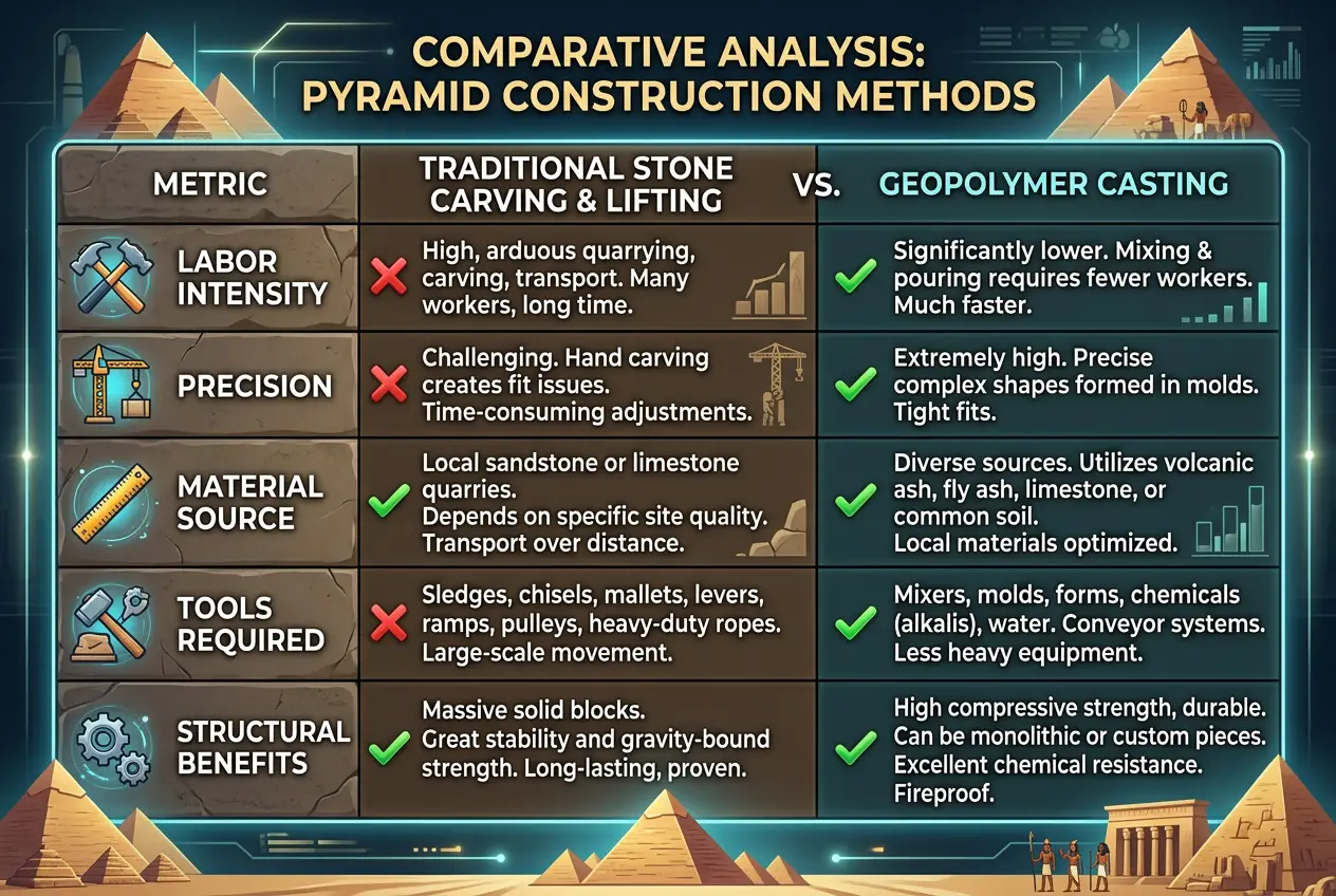 Visual explanation of Ancient Geopolymer Tech: Did Lost Concrete Build Pyramids?