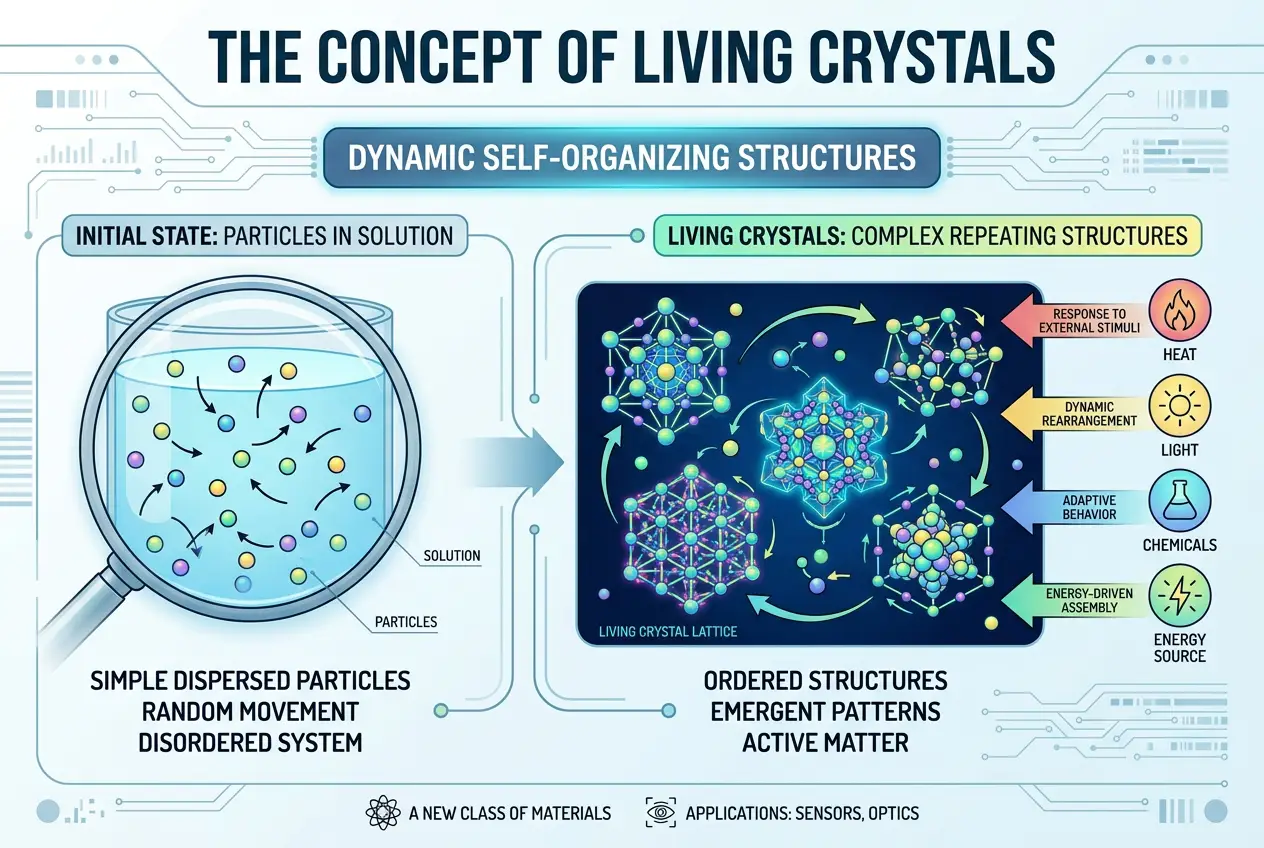 Visual explanation of Living Crystals: Computing's Next Frontier?