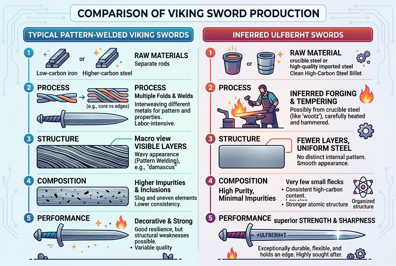 Visual explanation of Ulfberht Swords: Did Vikings Forge Ancient Superalloys?
