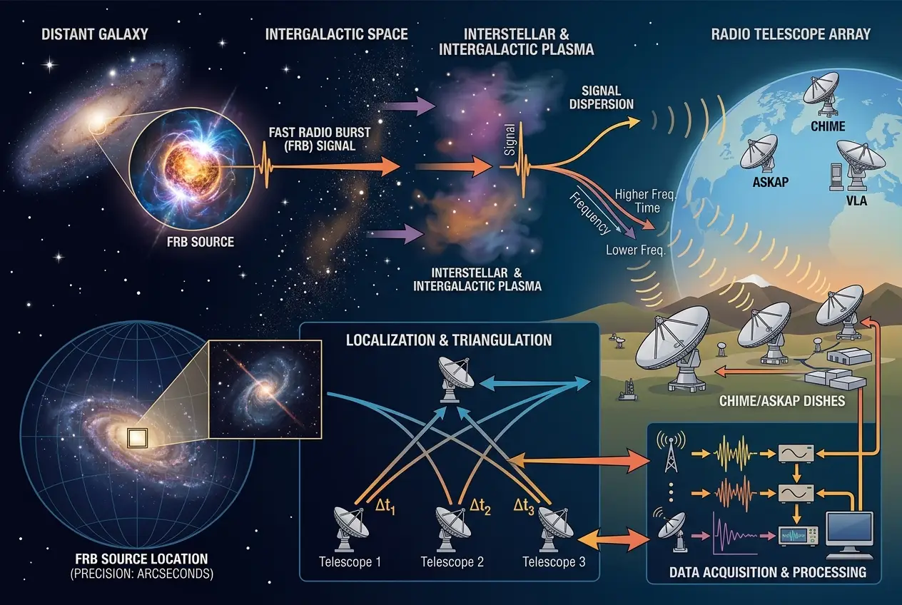 Visual explanation of What are Fast Radio Bursts? Decoding Cosmic Enigmas