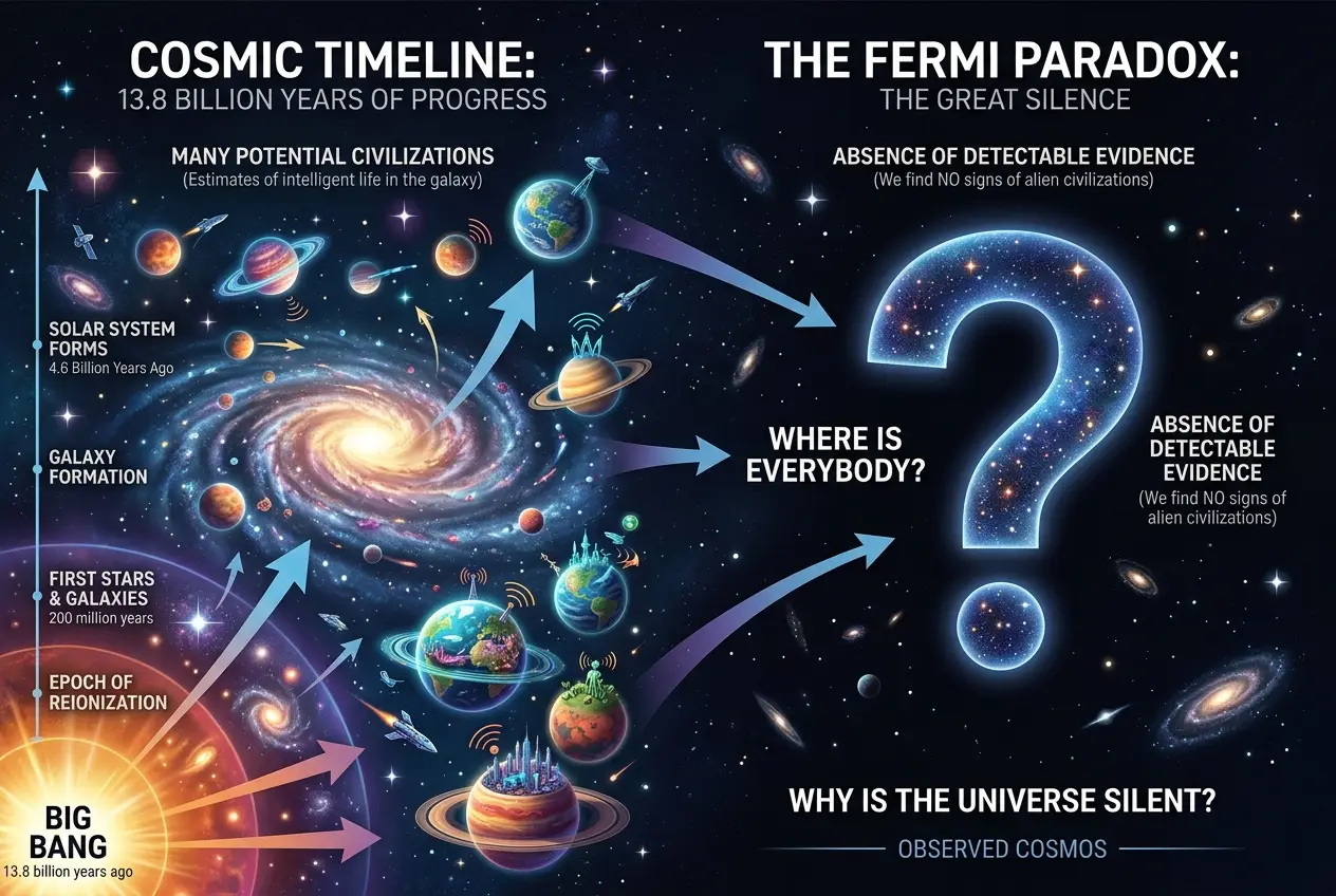 Visual explanation of Is the Great Filter a Cosmic Tech Trap?