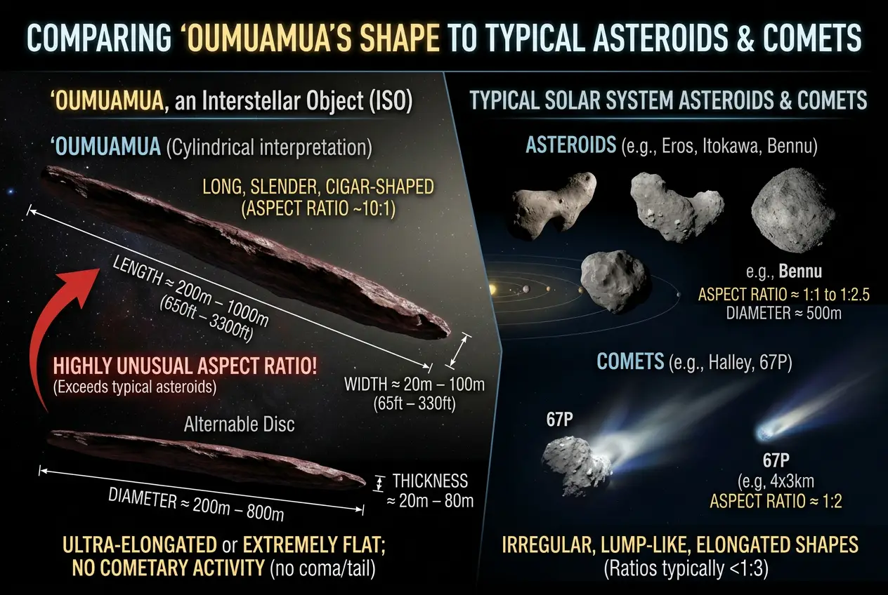 Visual explanation of Oumuamua: Alien Probe or Cosmic Iceberg?