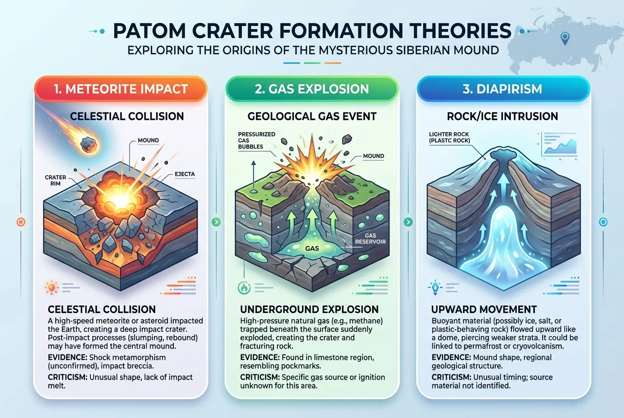 Visual explanation of Siberia's Patom Crater: Does It Hide Unknown Forces?