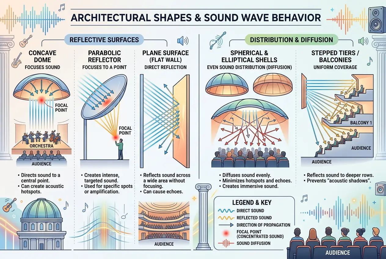 Visual explanation of Can Ancient Structures Focus Sound? Echoes of Lost Tech