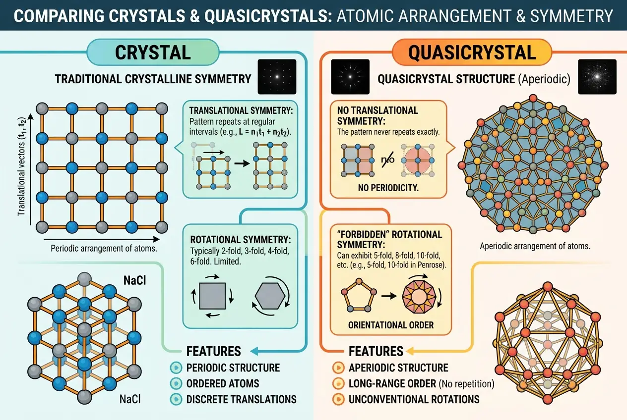 Visual explanation of Could 'Impossible' Crystals Form in Space? Unlocking Cosmic Chemistry