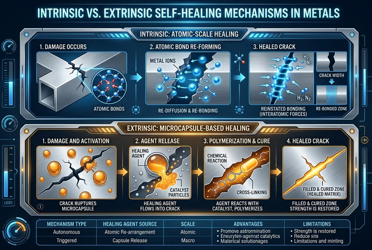 Visual explanation of Why Do Some Metals Heal Themselves? Unpacking Self-Repairing Tech