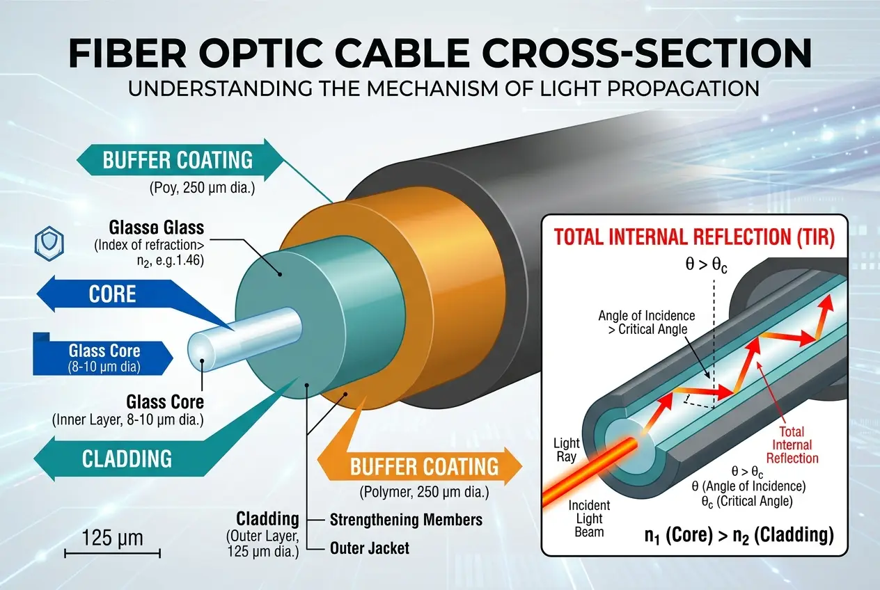 Visual explanation of Can Light Really Carry Your Internet? Unpacking Fiber Optics