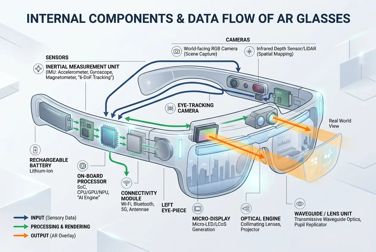 Visual explanation of How Do AR Glasses Project Images onto Reality?