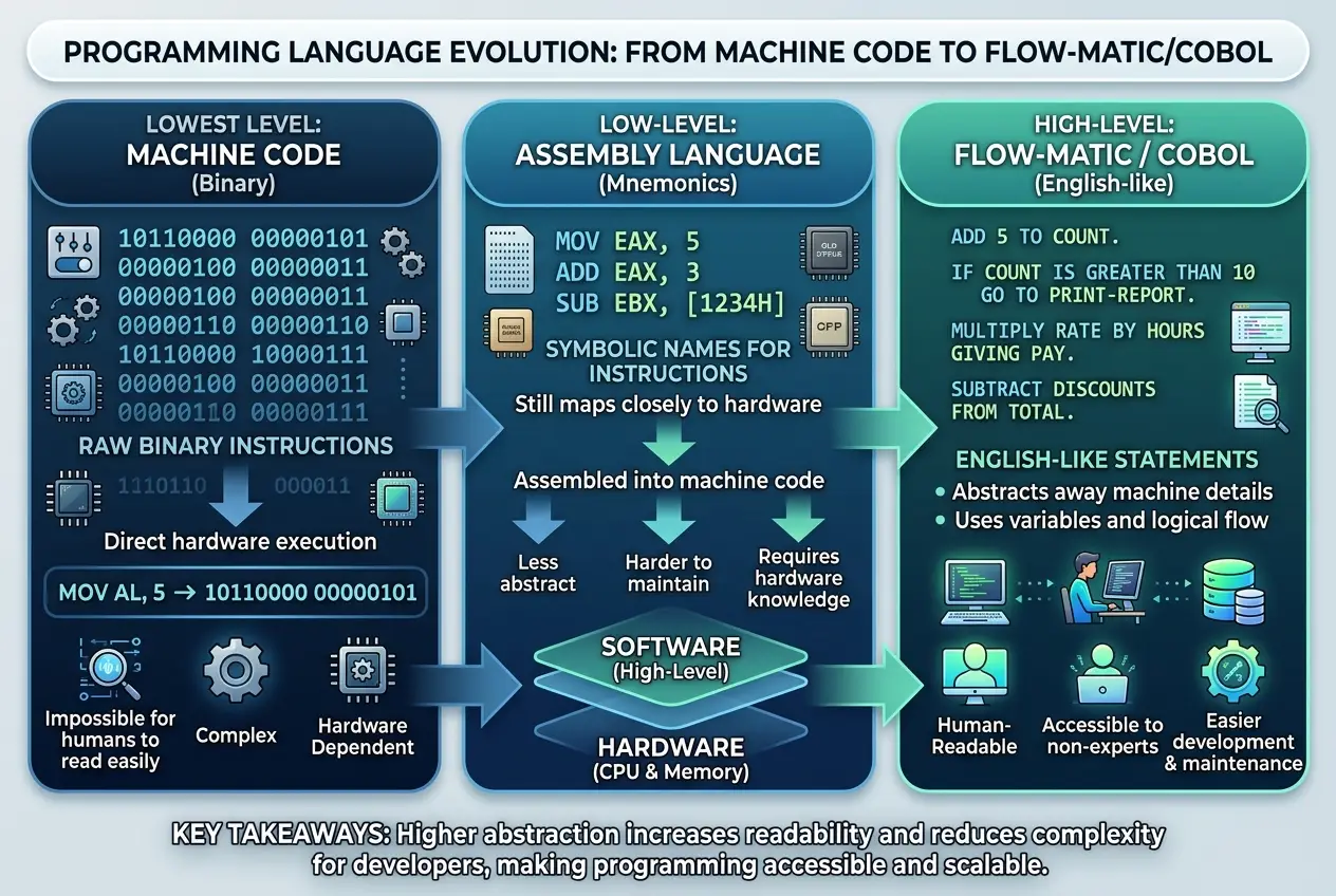 Visual explanation of Grace Hopper: The Visionary Who Taught Computers to Speak English