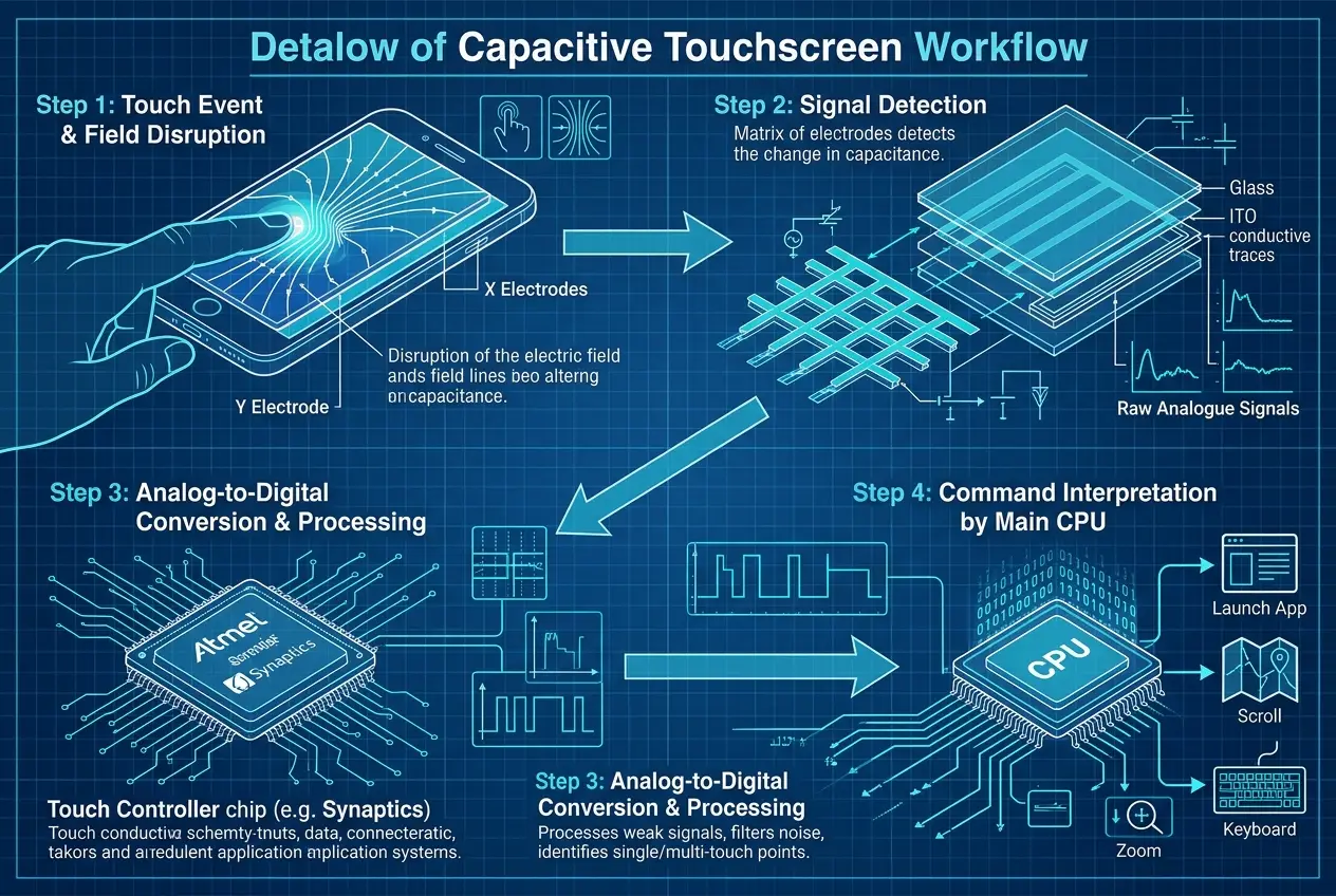 Visual explanation of How Do Touchscreens Really Sense Your Finger?