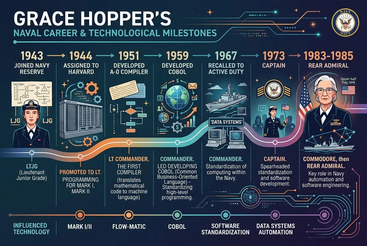 Visual explanation of Grace Hopper: The Visionary Who Taught Computers to Speak English