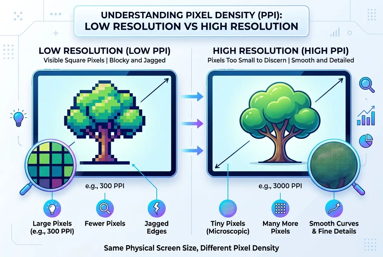 Visual explanation of Why Do Your Screens Look So Real? The Pixel's Secret Life