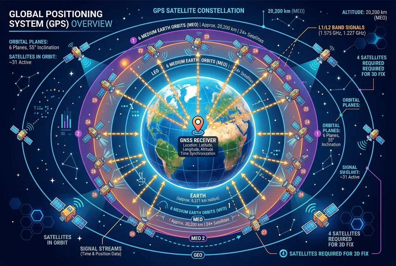 Visual explanation of GPS: How Satellites Know Your Exact Spot